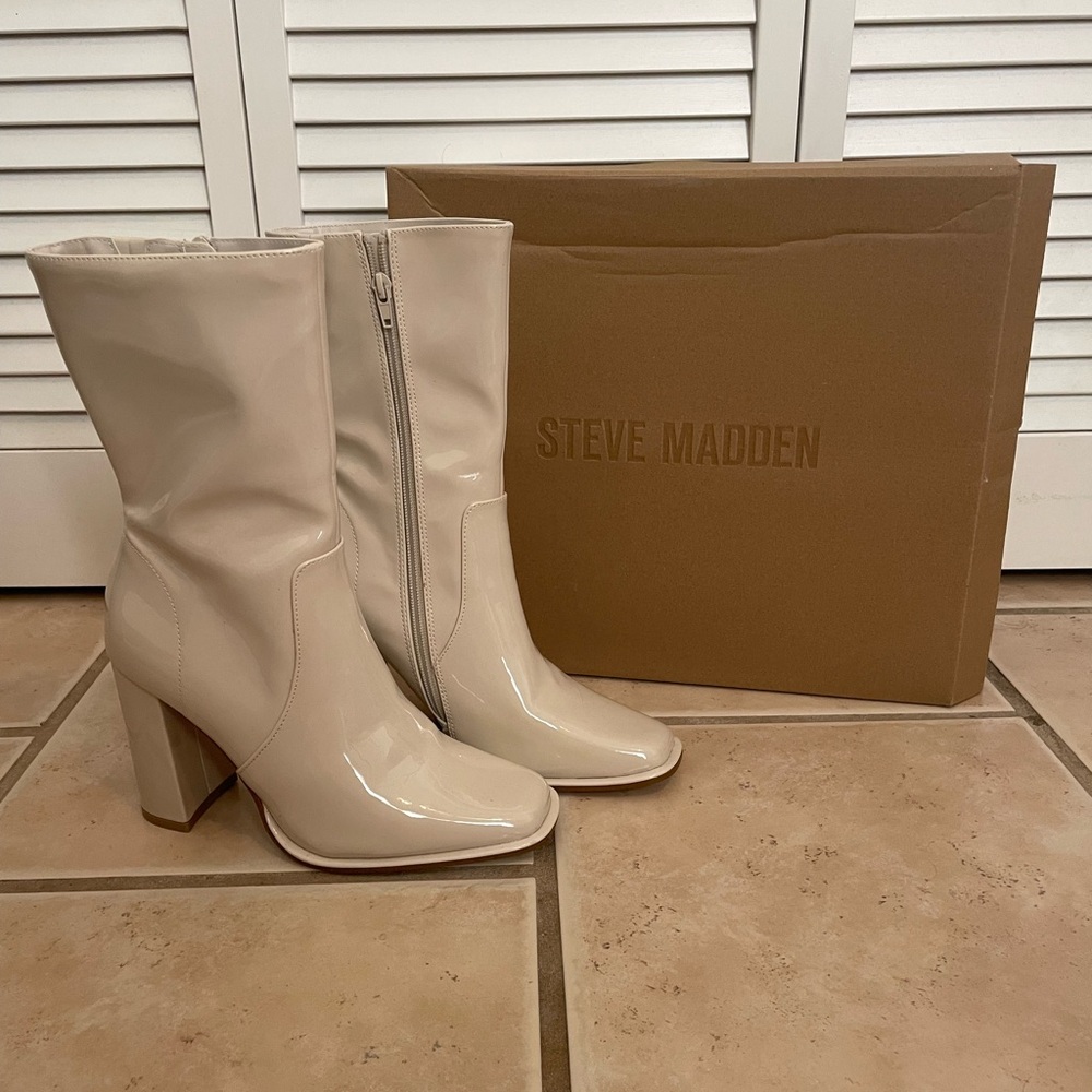 White Patent Leather Boots